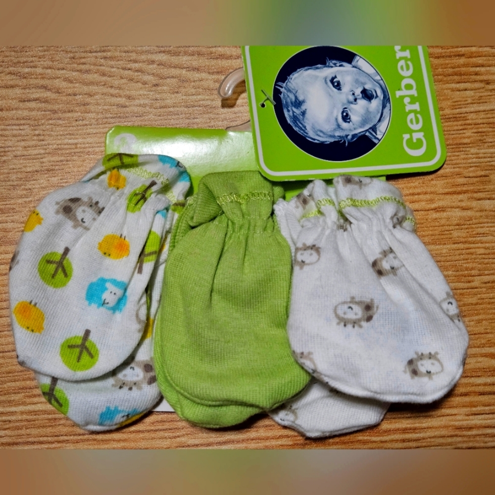 Gerber Baby Newborn 3 Pack Mittens